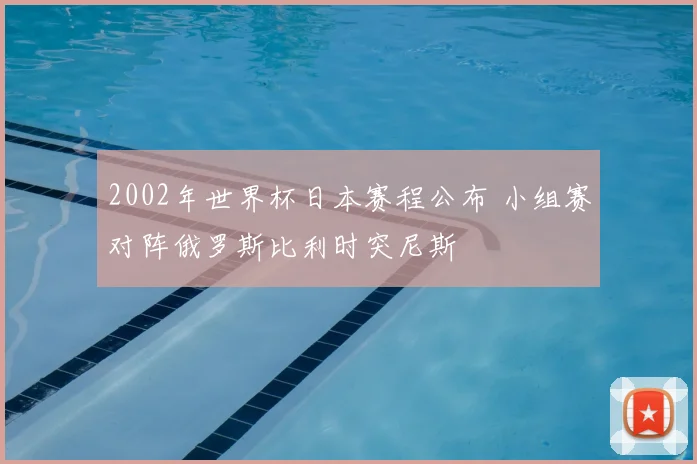 2002年世界杯日本赛程公布 小组赛对阵俄罗斯比利时突尼斯